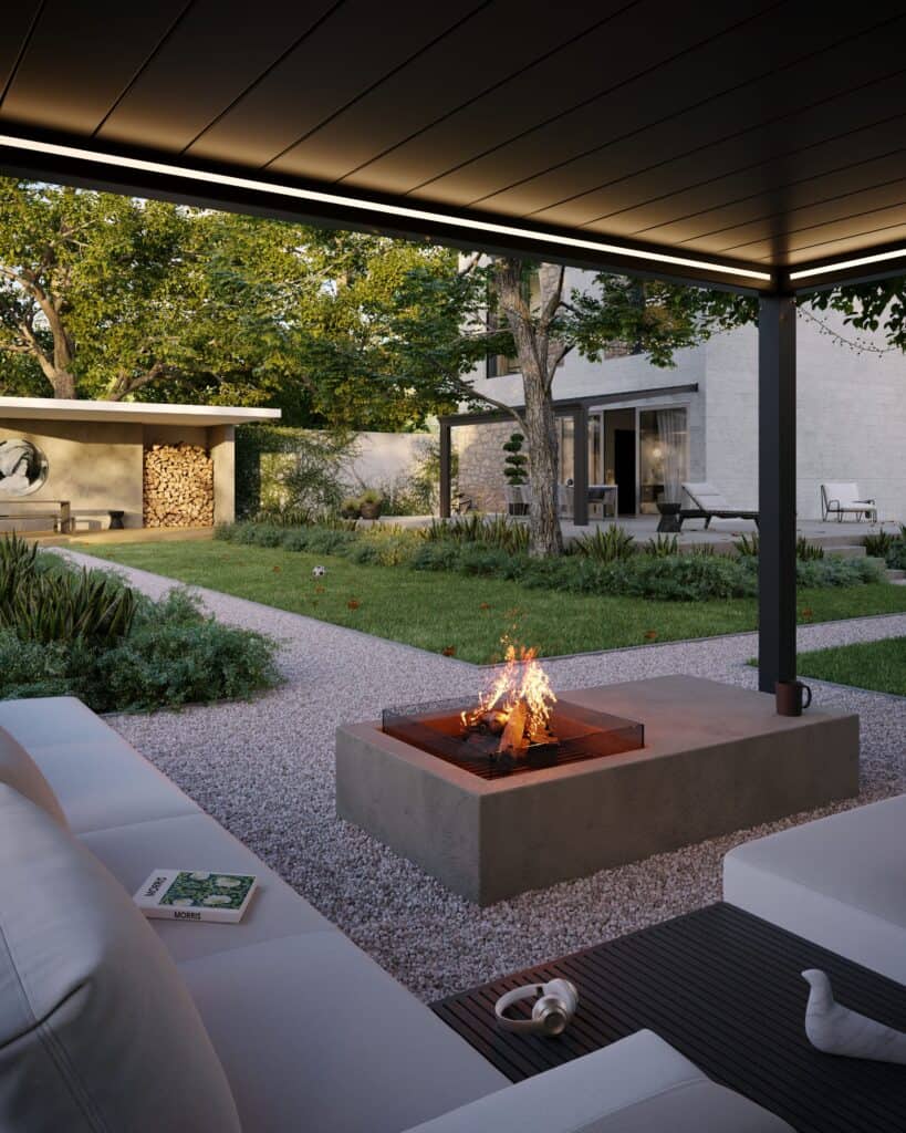 Markise unter dem Terrassendach